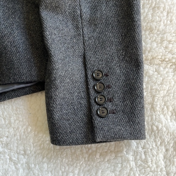 Loft Grey Ruffle Trim Wool Blend Jacket - 10 - Picture 4 of 6